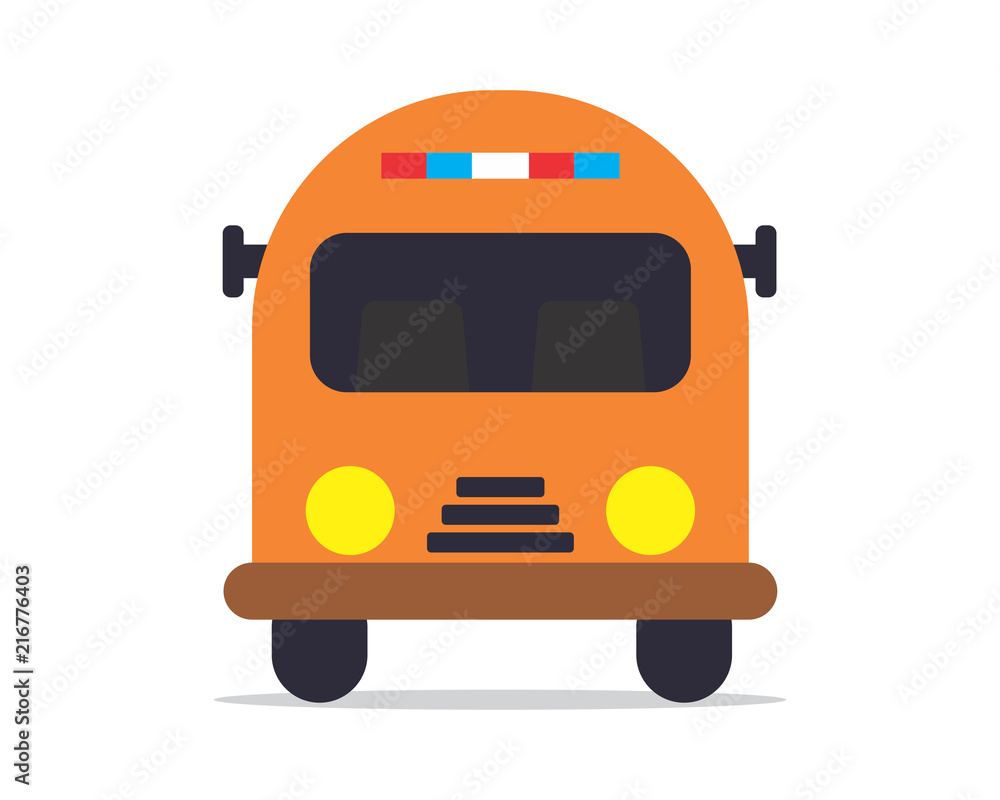 yellow bus school image vector icon logo
