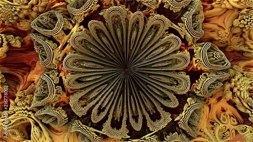 Weird animated gold & black 3D background animation - creepy fractal photo