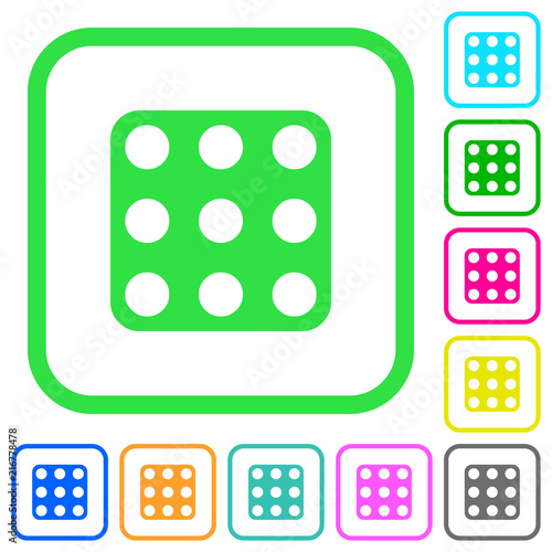 Domino nine vivid colored flat icons