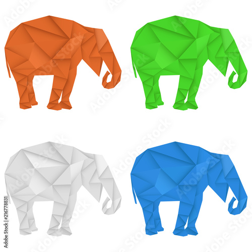 Elephant. Polygonal vector illustration