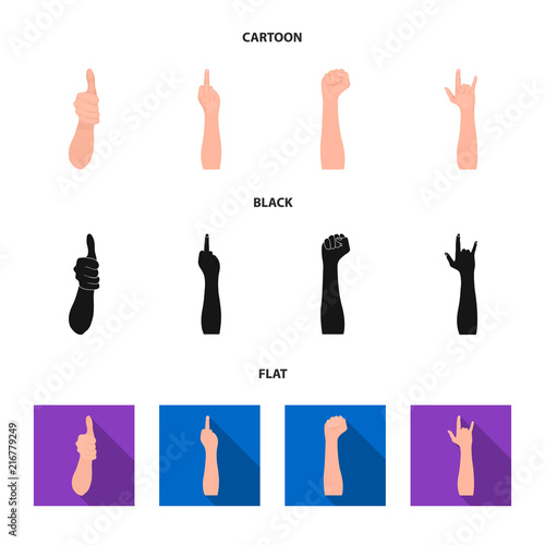 Sign Language cartoon,black,flat icons in set collection for design.Emotional part of communication vector symbol stock web illustration.
