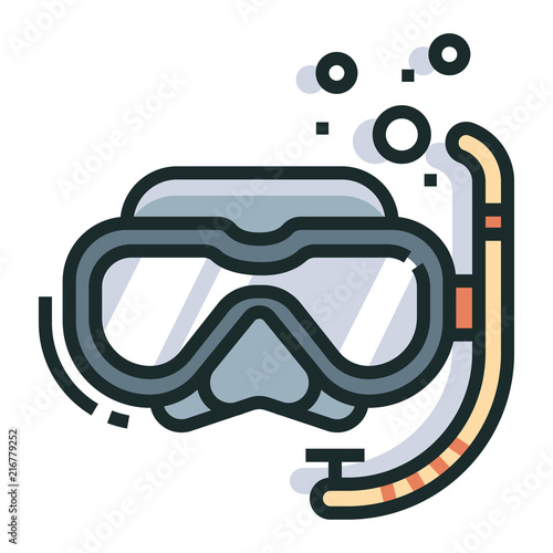 Snokeling Line Color Icon