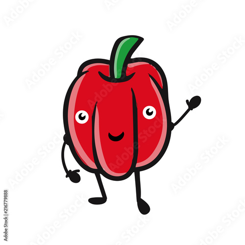 cartoon vector pepper illustration rough style logo icon
