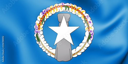 3D Flag of Northern Mariana Islands. photo