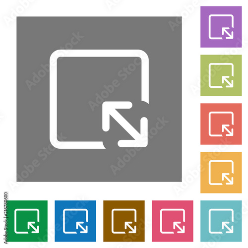 Resize object square flat icons