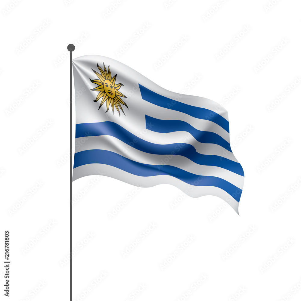 Obraz premium Uruguay flag, vector illustration