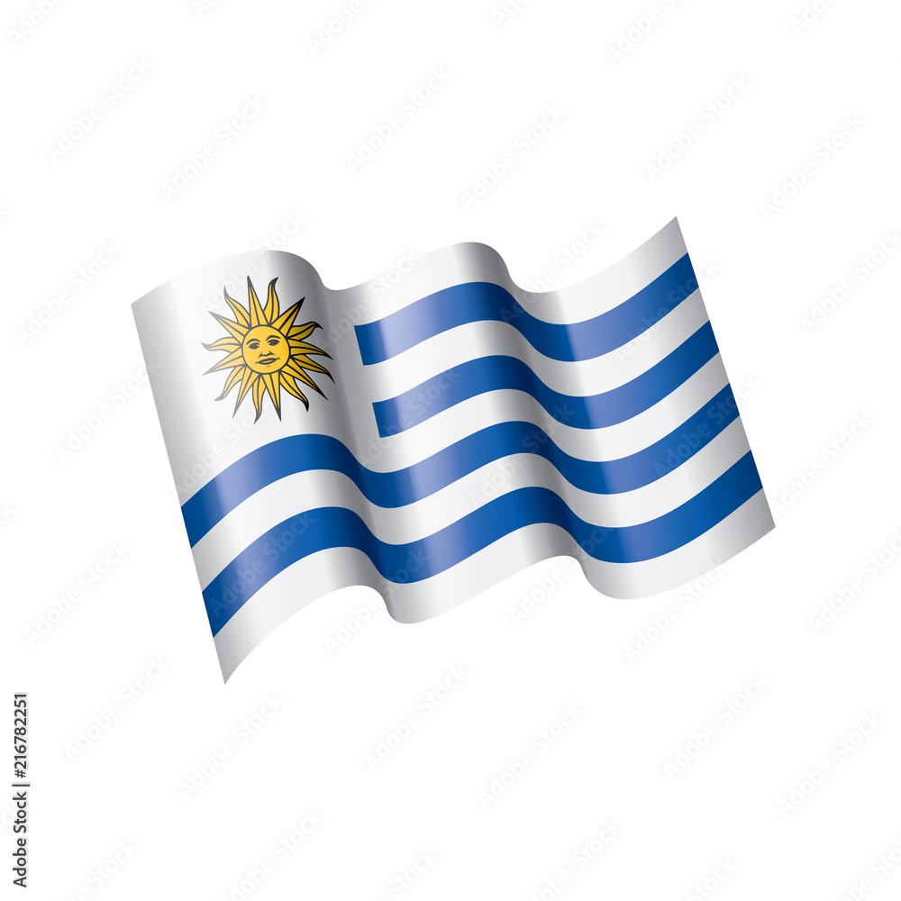Obraz premium Uruguay flag, vector illustration