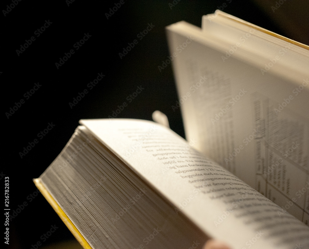 Fototapeta premium Flipping Through Pages Of Book With Motion Blur