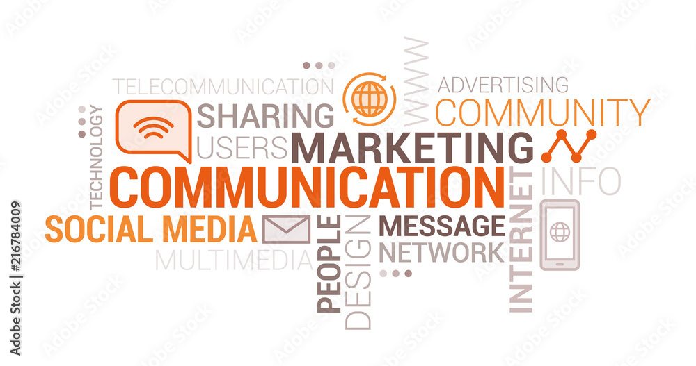 Fototapeta premium Communication and marketing tag cloud