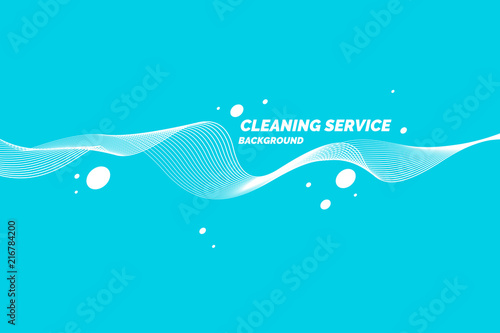 Conceptual poster for cleaning service on a blue background.