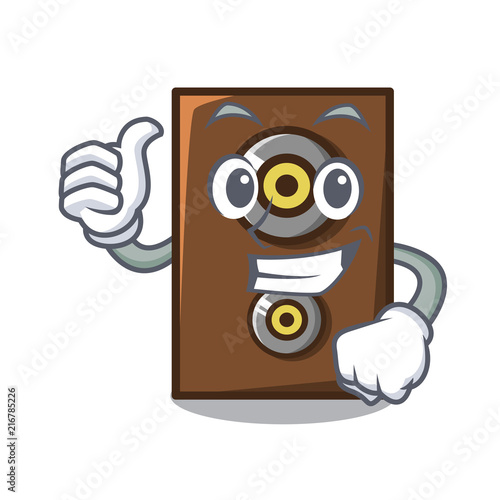 Thumbs up speaker character cartoon style