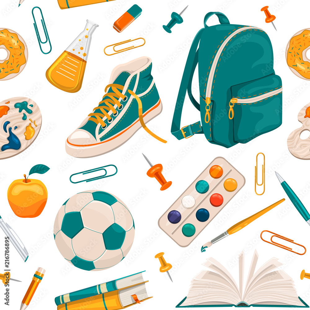 seamless pattern with school accessories seamless pattern with school accessories