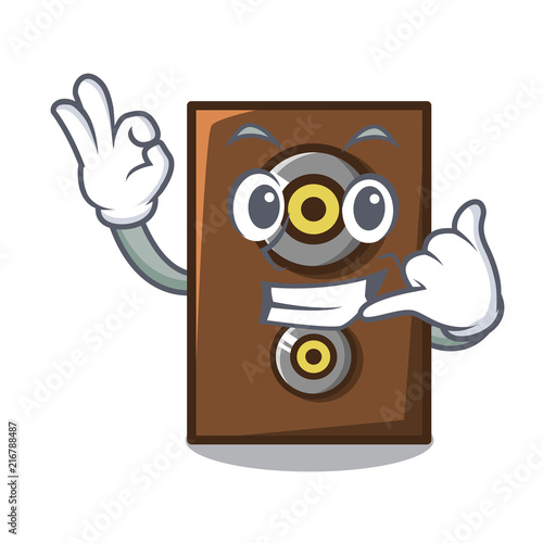 Call me speaker mascot cartoon style