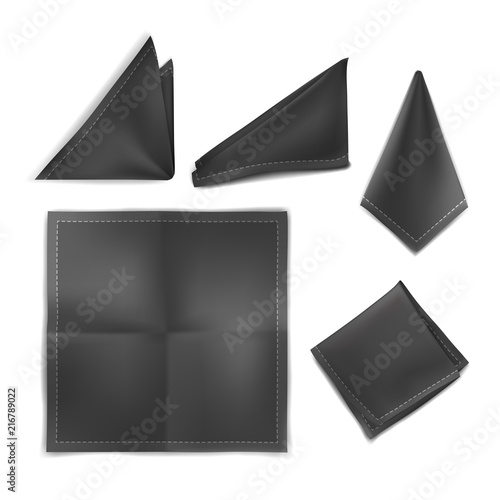 Vector. Mock Up. Black Set Handkerchief