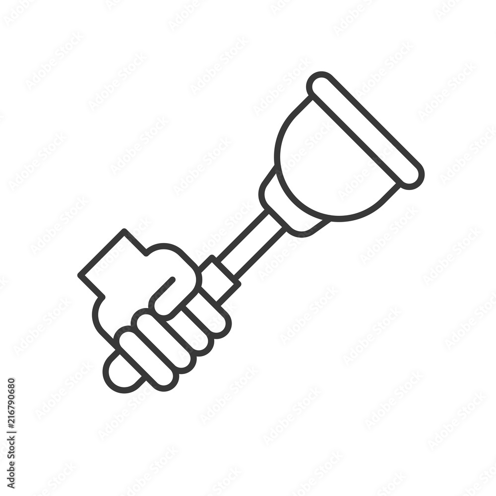 toilet plunger, cleaning service related, outline icon toilet plunger, cleaning service related, outline icon