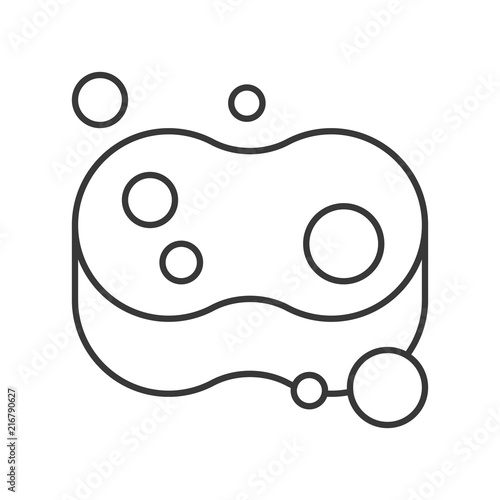 sponge and bubble, cleaning service related, outline icon