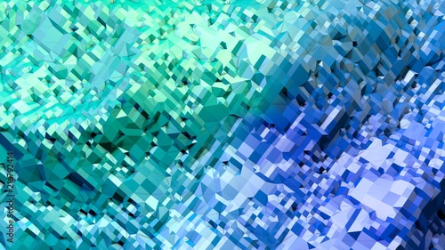 3d rendering abstract geometric background with modern gradient colors in low poly style. 3d surface with green blue gradient. 24