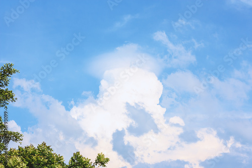 Fluffy cloud against blue s...