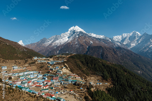 The village of Namche Bazar. Nepal.
