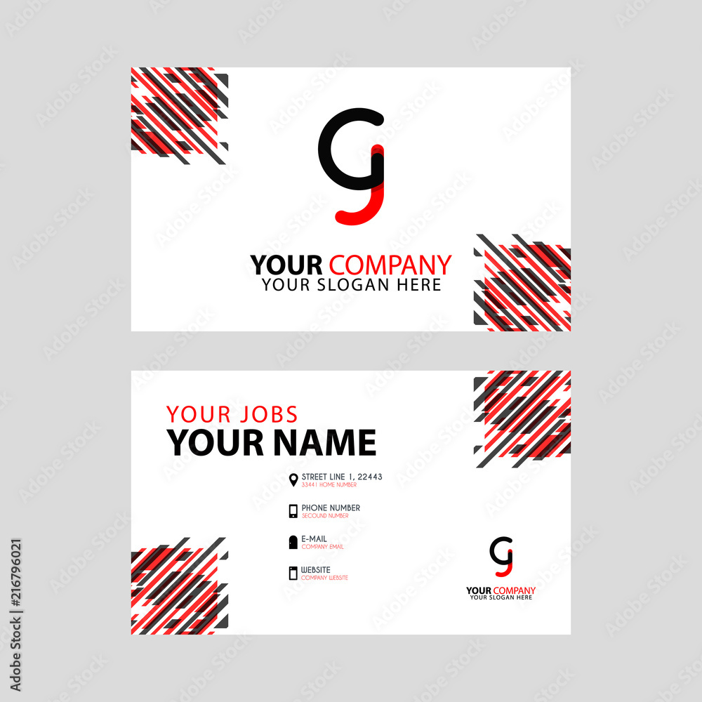 the CJ logo letter with box decoration on the edge, and a bonus business card with a modern and horizontal layout.