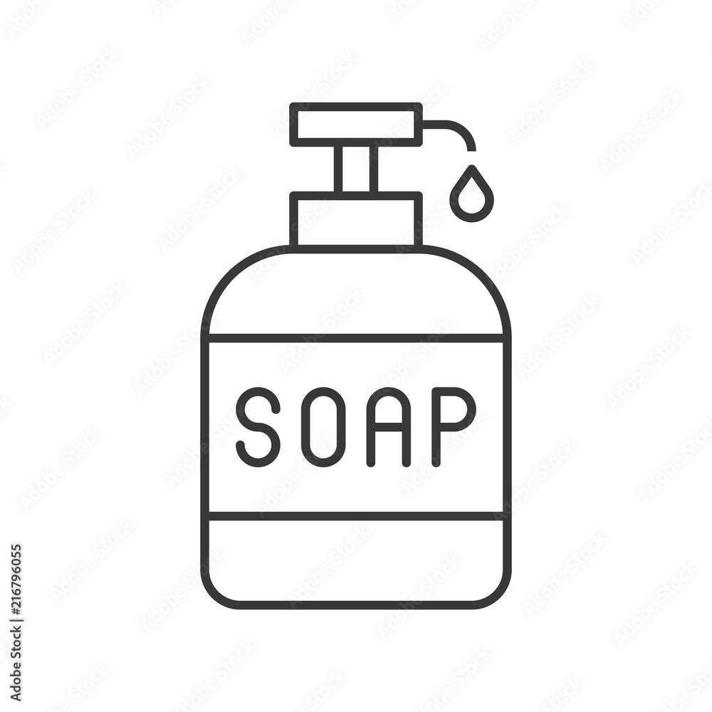soap pump bottle, cleaning service related, outline icon soap pump bottle, cleaning service related, outline icon