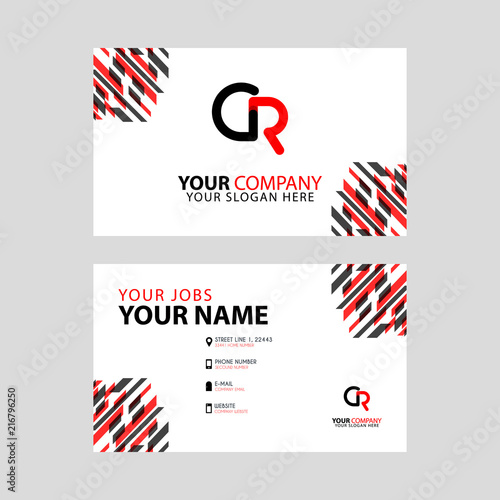 the CR logo letter with box decoration on the edge, and a bonus business card with a modern and horizontal layout.