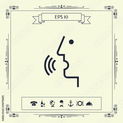Voice control, person talking - icon