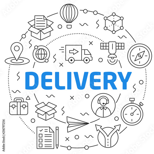 Flat lines illustration for presentation delivery