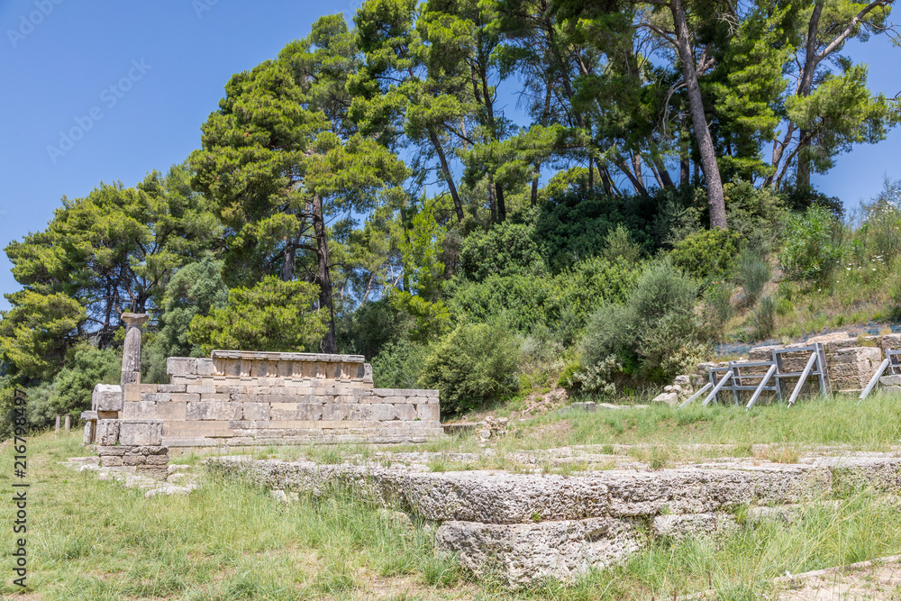 Terrasse des Trésors, site archéologique d'Olympie