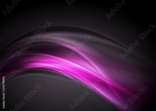 Dark purple glowing waves abstract background