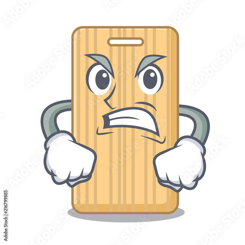 Wallpaper Mural Angry wooden cutting board mascot cartoon
