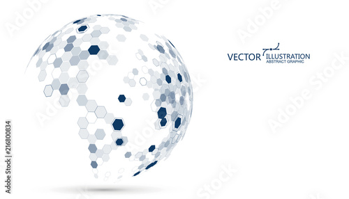 Molecular structure formed the three-dimensional earth, the implication of the sense of science and technology.