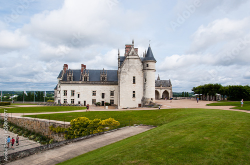 Chateau d'Amboise, one of the famous castles of Loire Valley, France. Amobise Castle once was a royal residence; today it is a popular tourist attraction