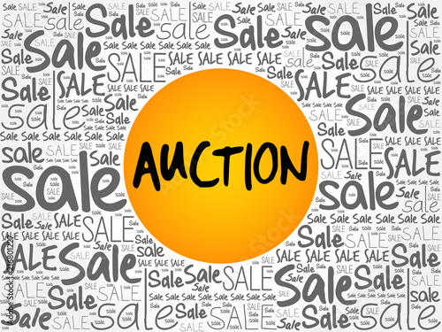 AUCTION word cloud collage, business concept background