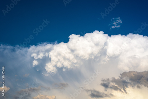 white storm cloud against a blue sky. close up © Taranova_ksenya