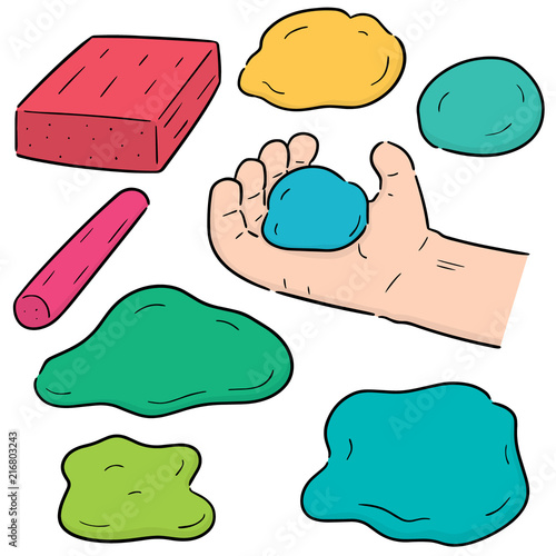 vector set of clay for kid