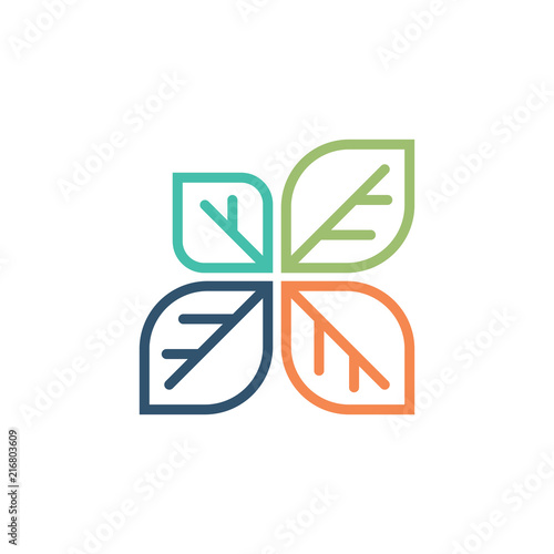Nature Four Color Season Leaf Ecology Symbol