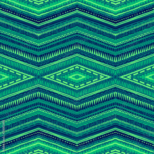 Abstract Ikat and boho style handcraft fabric pattern. Traditional Ethnic design for clothing and textile background, carpet or wallpaper