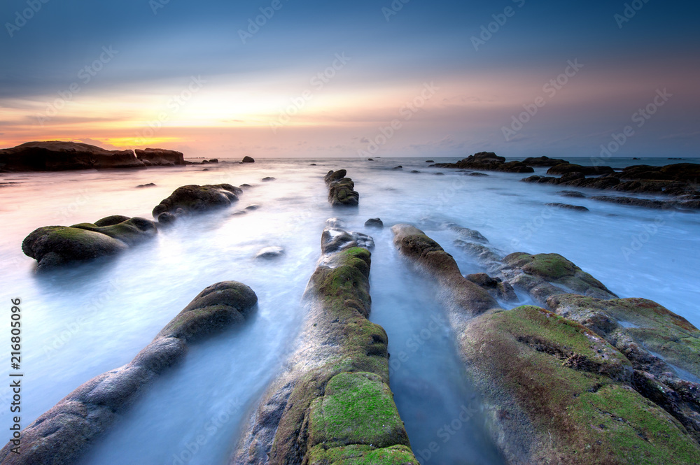 Blue Hour Sunset at Kudat Sabah Malaysia. Soft focus due to slow shutter. Blue Hour Sunset at Kudat Sabah Malaysia. Soft focus due to slow shutter.