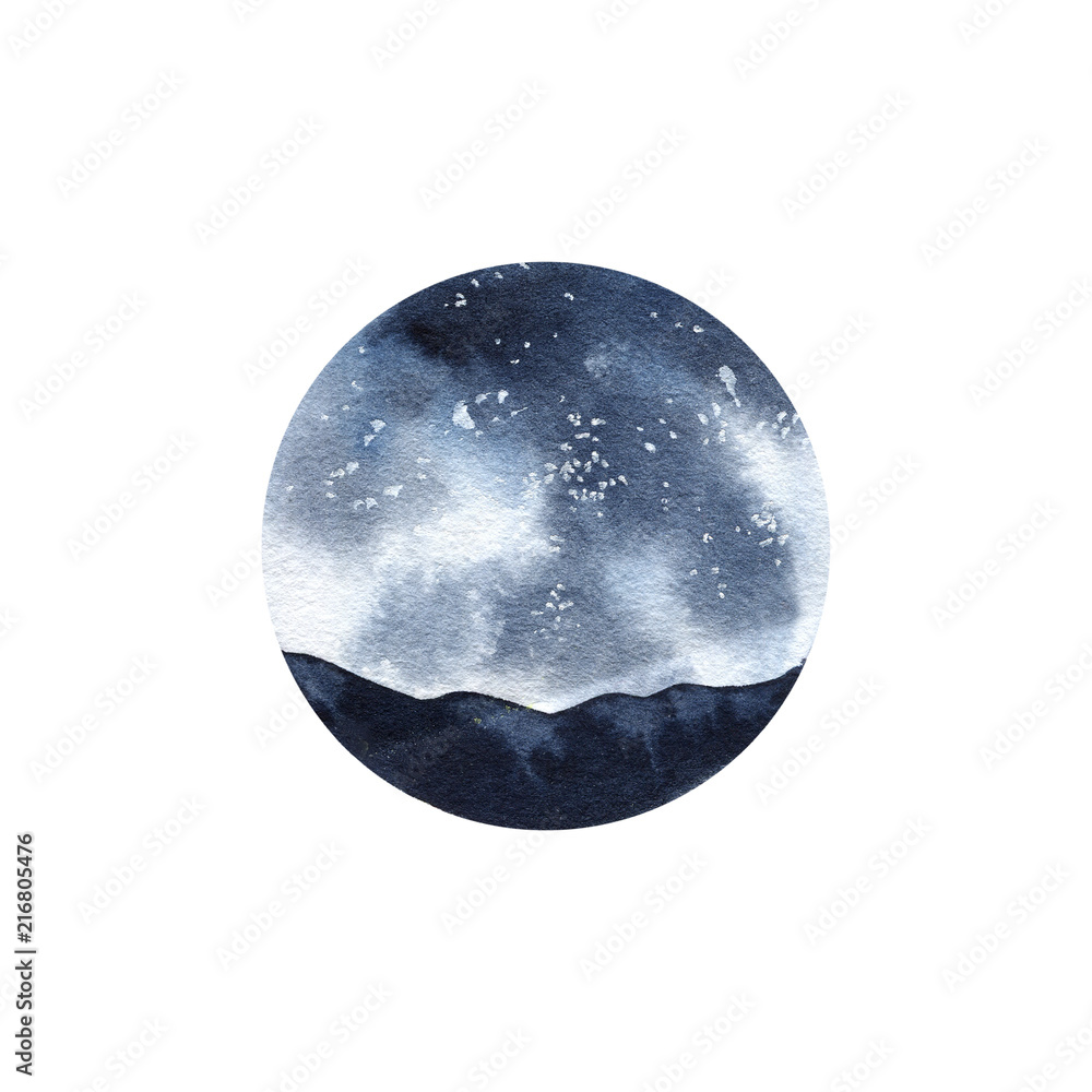 Obraz premium Watercolor sea, nature, sky illustration