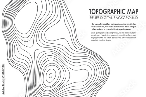 Topographic map contour background. Line map with elevation. Geographic World Topography map grid abstract vector illustration.