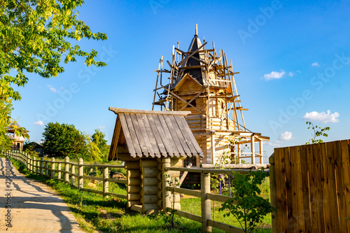 The territory of the church courtyard in the village of Rusinovo. Kaluzhskiy region, Borovskiy district, Ermolino
 photo