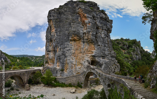 The Vikos Gorge in northern Greece is listed as the deepest gorge in the world by the Guinness Book of Records. The gorge is found in Vikos–Aoös National Park. photo