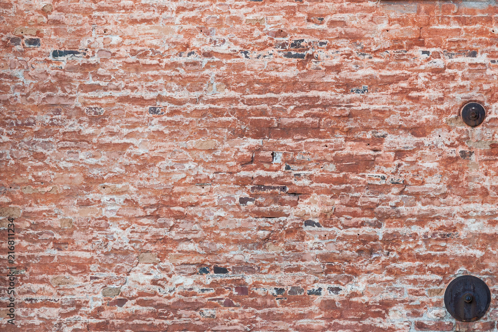 Fototapeta premium Old worn broken brick wall texture background