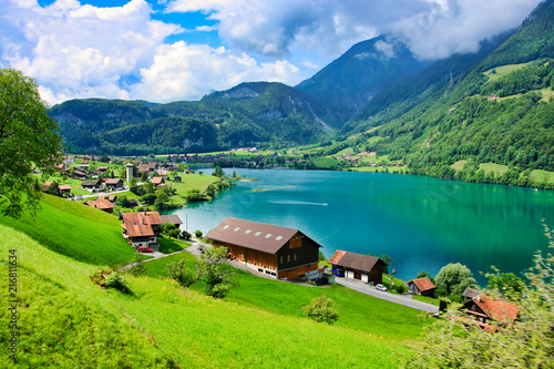 Lake Lungern is a natural lake, Switzerland