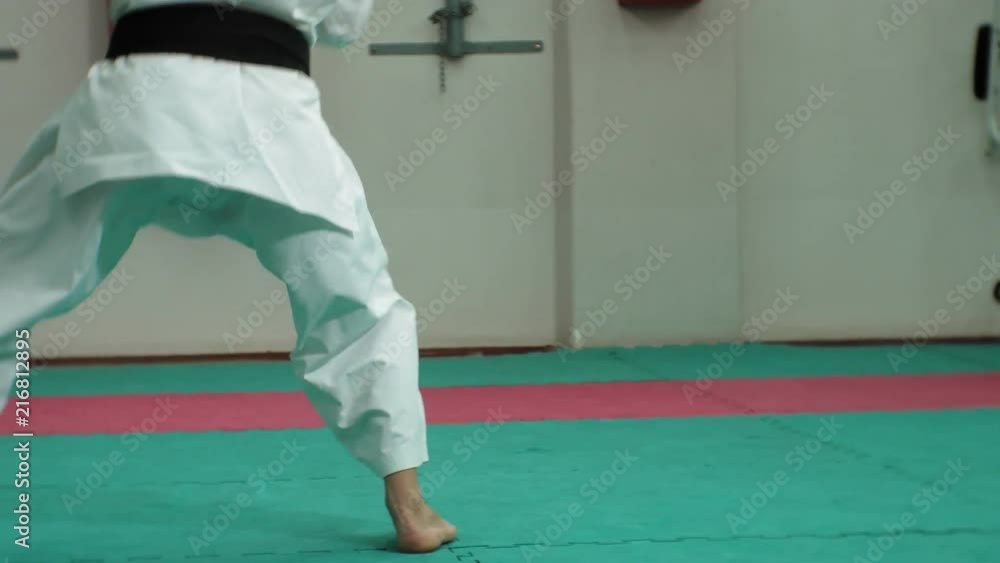 Young man with muscled body, training martial arts Goju-Ryu Karate-Do Young man with muscled body, training martial arts Goju-Ryu Karate-Do