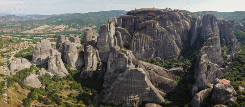 Fototapeta Naklejka Na Ścianę i Meble -  The Meteora is a rock formation in central Greece hosting one of the largest and most precipitously built complexes of Eastern Orthodox monasteries. It is included on the UNESCO World Heritage List.
