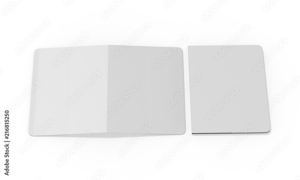 Passport Cover Mock Up On Isolated White Background, 3D Illustration Passport Cover Mock Up On Isolated White Background, 3D Illustration