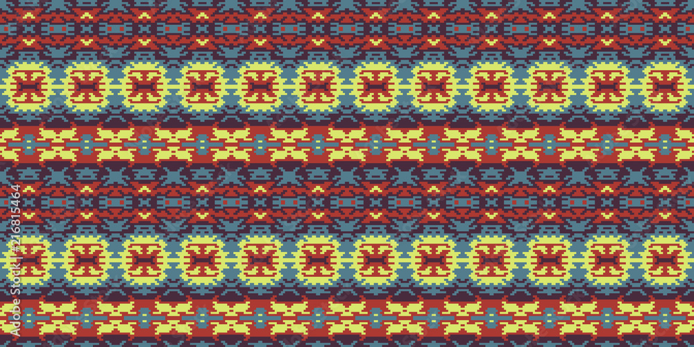 Horizontal seamless pattern tribal design. Ethnic textile print. Vector fashion background.