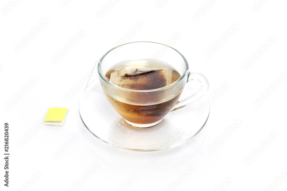 green tea with a cup isolated white. green tea with a cup isolated white.